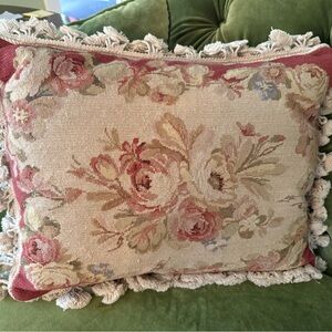 Petit point needlepoint Accent Pillow